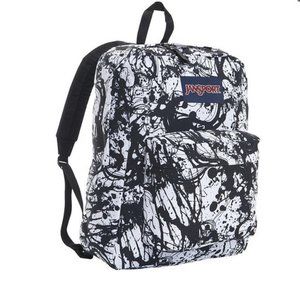 Black and White Paint Splatter Jansport Backpack